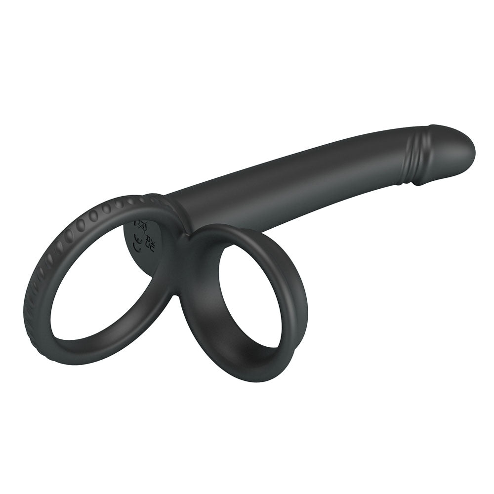 Party Up MARTIN Double Penetrator - Black Cock & Ball Rings with Double Penetrator-BI-210332-PU