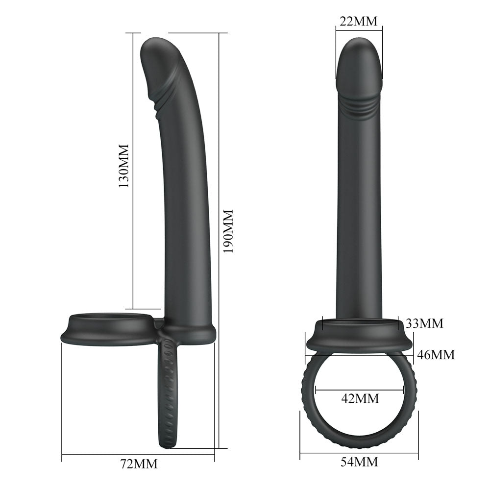 Party Up MARTIN Double Penetrator - Black Cock & Ball Rings with Double Penetrator-BI-210332-PU