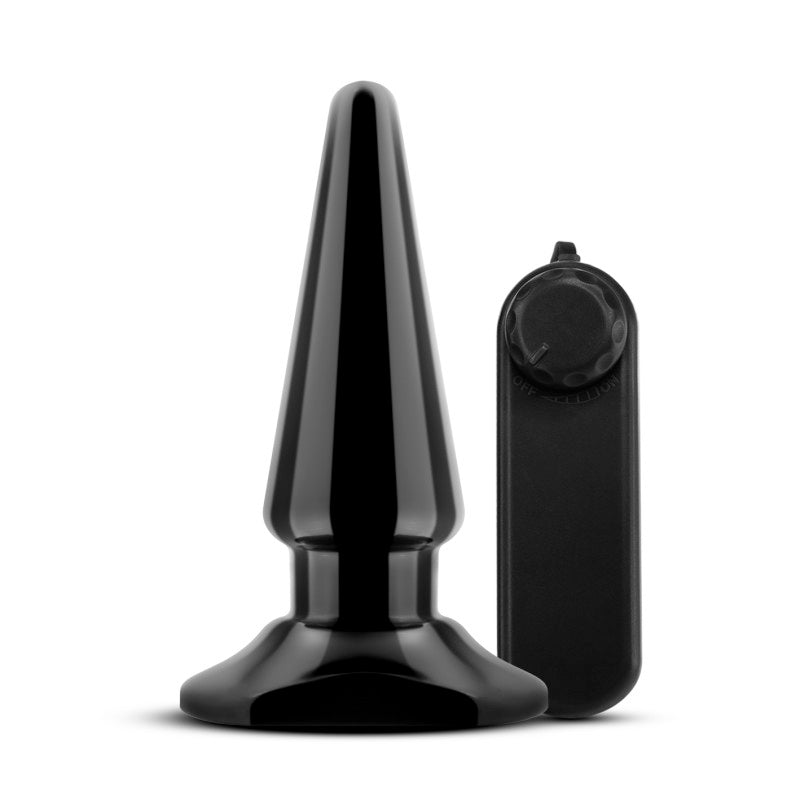 Anal Adventures Basic Vibrating Anal Pleaser - Black 10.1 cm Vibrating Butt Plug-BL-10605