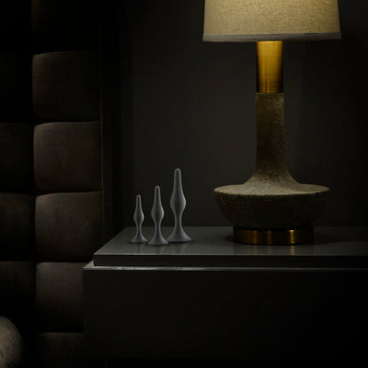 Anal Adventures Platinum Silicone Beginner Plug Kit - Black Butt Plug Kit - Set of 3 Sizes-BL-31265