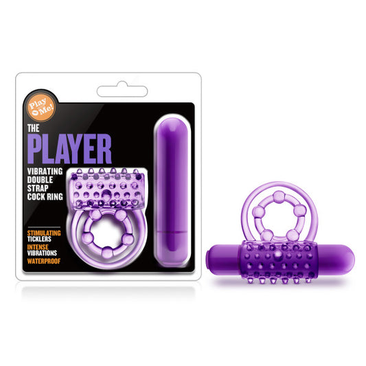 Play With Me - The Player - Purple Vibrating Cock & Ball Rings-BL-91911