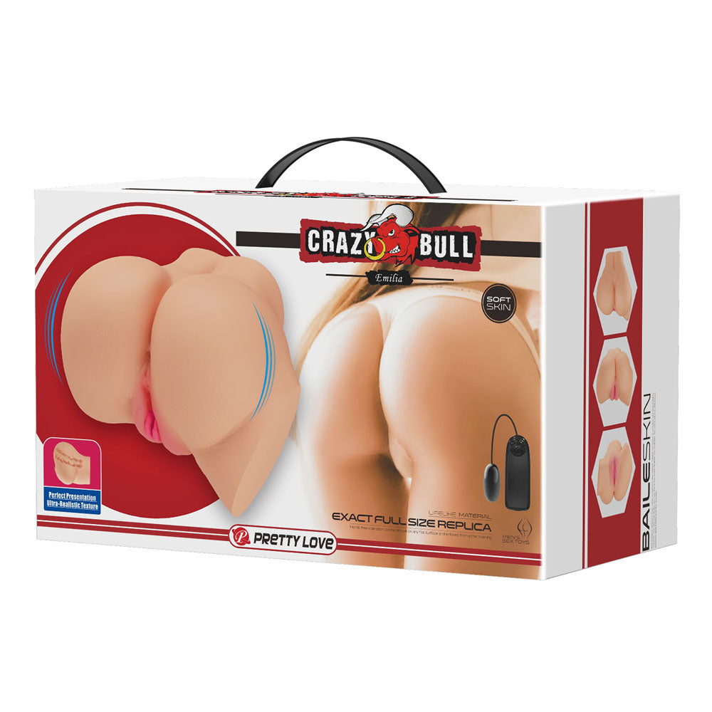 CRAZY BULL EMILIA Vibrating Torso - Flesh Vibrating Torso Masturbator-BM-009245Z