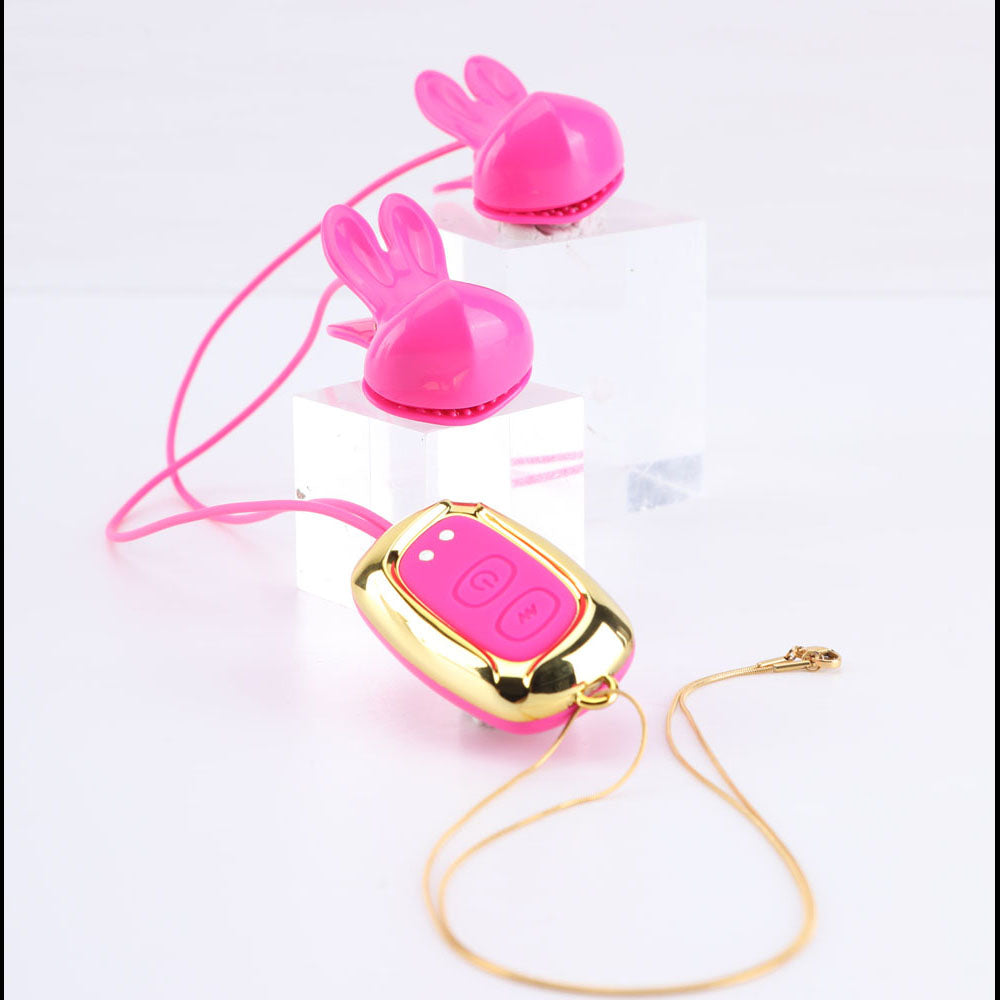 Maia MOLLI - Pink - Pink USB Rechargeable Vibrating Nipple Clamps & Necklace-BO-25-20-PINK