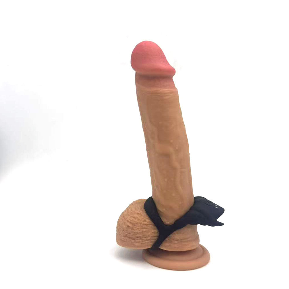 Maia ROCKY - Black - Black USB Rechargeable Vibrating Cock & Balls Ring-BO-25-22-BLACK