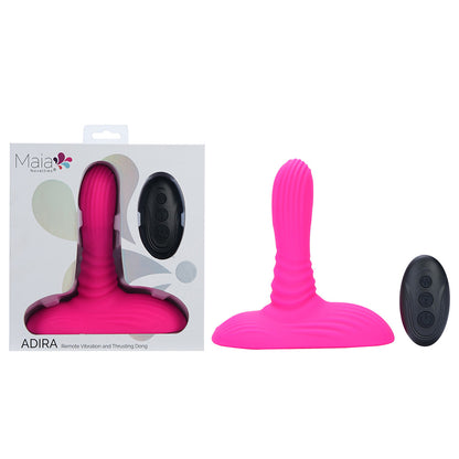 Maia ADIRA - Pink USB Rechargeable Thrusting Vibrator with Wireless Remote - BO-25-23-PINK