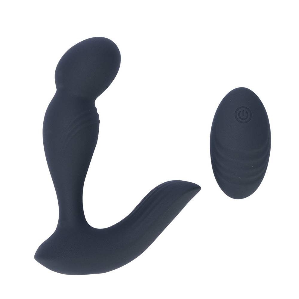 Maia COLTON - Black - Black USB Rechargeable Vibrating Prostate Massager with Wireless Remote - BO-25-24