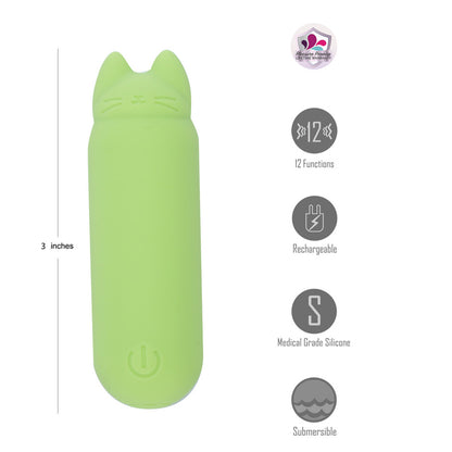 Maia ALLIE - Green 7.6 cm USB Rechargeable Vibrating Bullet - BO-25-28
