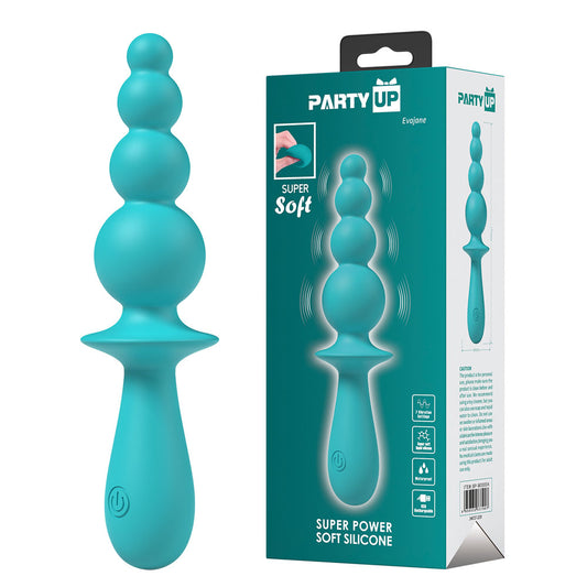 Party Up EVAJANE - Teal - Teal 17.1 cm USB Rechargeable Beaded Vibrator-BP-W00004-1