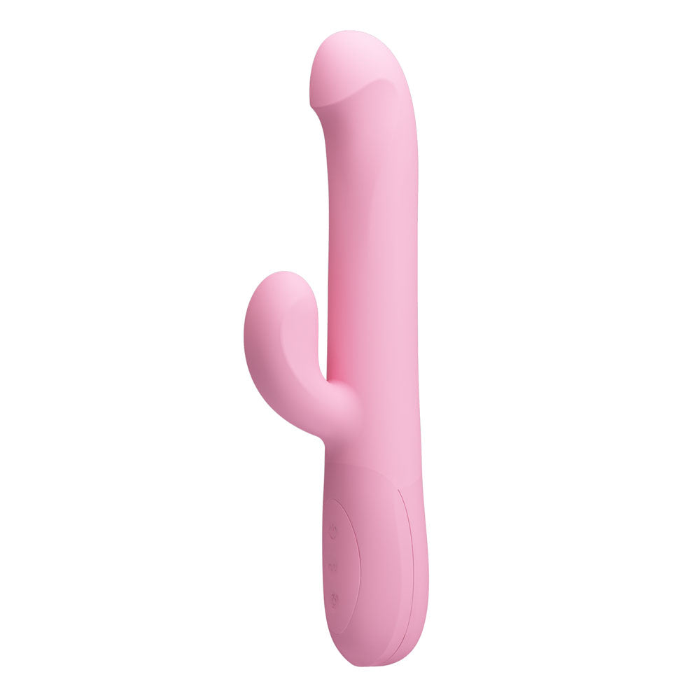 Party Up DEAN Wavy Rotation Vibe - Pink - Pink 23.8 cm USB Rechargeable Rotating Rabbit Vibrator-BW-069004-PU
