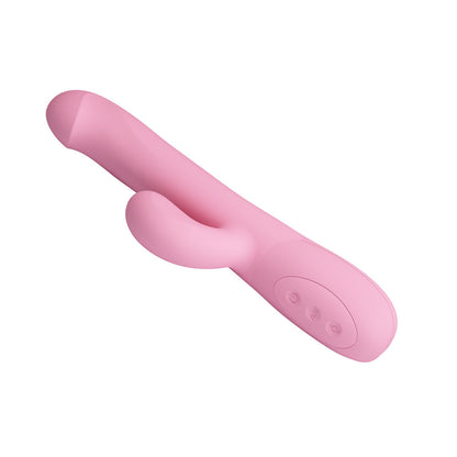 Party Up DEAN Wavy Rotation Vibe - Pink - Pink 23.8 cm USB Rechargeable Rotating Rabbit Vibrator-BW-069004-PU