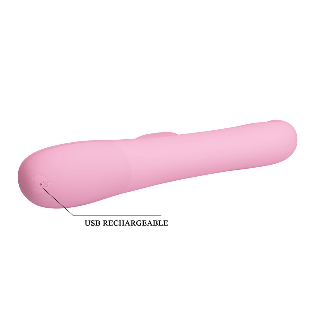 Party Up DEAN Wavy Rotation Vibe - Pink - Pink 23.8 cm USB Rechargeable Rotating Rabbit Vibrator-BW-069004-PU