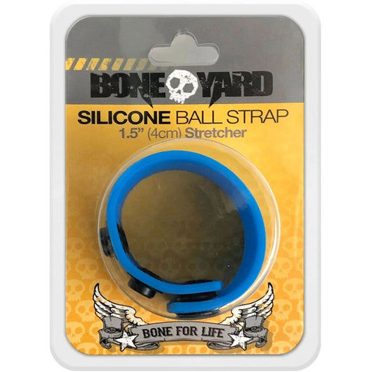 Boneyard Silicone Ball Strap Blue - Blue 3-Snap 4 cm Adjustable Ball Stretcher Ring-BY0318