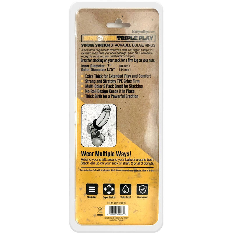 Boneyard Triple Play Cock Rings - 3 Pack-BY10000