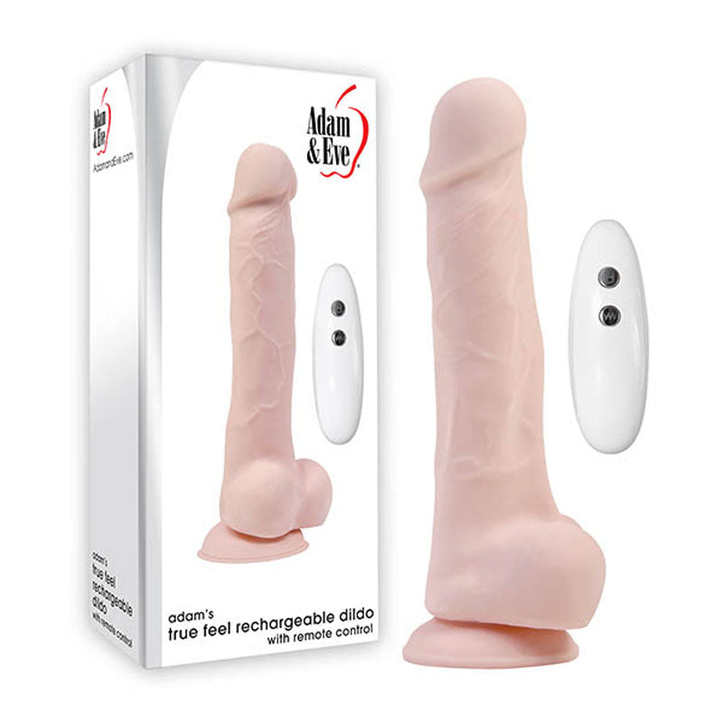 Adam & Eve Adams True Feel Rechargeable Dildo - Flesh 17.8 cm (7) USB Rechargeable Vibrating Dong-C206 1000