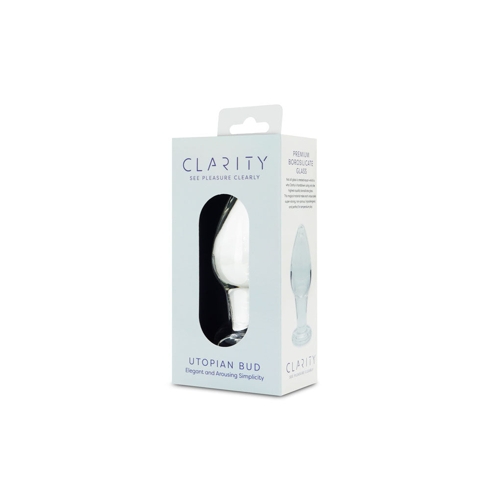 Clarity - Utopian Bud - Clear 8.9 cm Glass Butt Plug-CLA-12