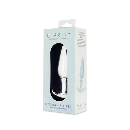 Clarity - Utopian Floret - Clear 11 cm Glass Butt Plug-CLA-25