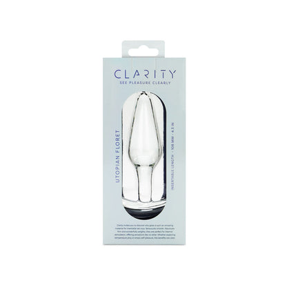Clarity - Utopian Floret - Clear 11 cm Glass Butt Plug-CLA-25
