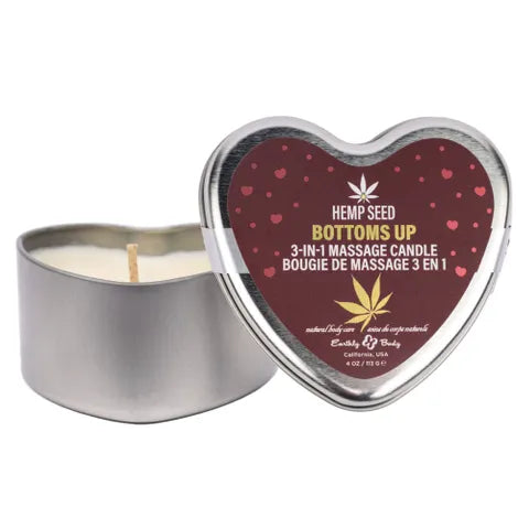 EB Hemp Seed 3 in 1 Massage Heart Candle - Bottoms Up 