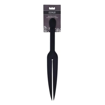 EDGE Silicone Tawse - Black Silicone Tawse Whip with Insertable Handle