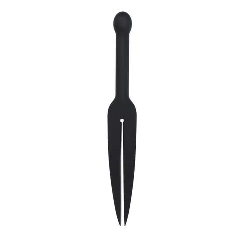 EDGE Silicone Tawse - Black Silicone Tawse Whip with Insertable Handle