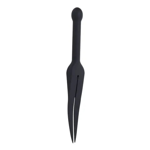 EDGE Silicone Tawse - Black Silicone Tawse Whip with Insertable Handle