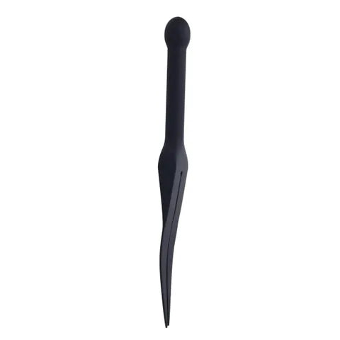 EDGE Silicone Tawse - Black Silicone Tawse Whip with Insertable Handle