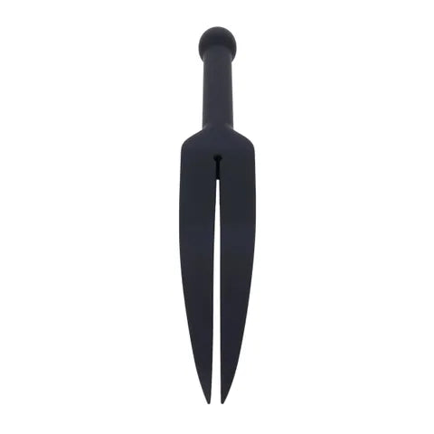 EDGE Silicone Tawse - Black Silicone Tawse Whip with Insertable Handle