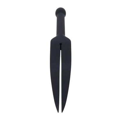 EDGE Silicone Tawse - Black Silicone Tawse Whip with Insertable Handle