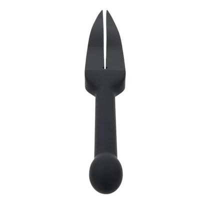 EDGE Silicone Tawse - Black Silicone Tawse Whip with Insertable Handle