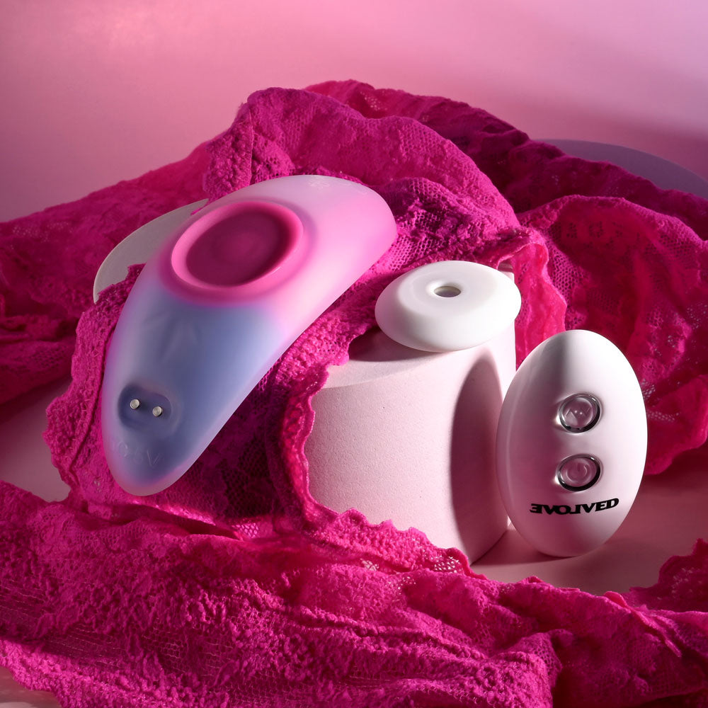 Evolved PARADISE PANTY - Pink/Purple USB Rechargeable Panty Vibrator with Remote Control-EN-RS-5711-2