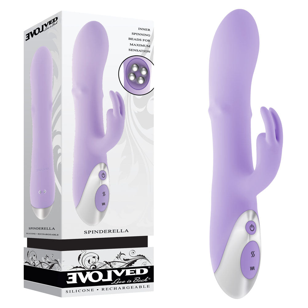 Evolved SPINDERELLA - Purple USB Rechargeable Rabbit Vibrator - EN-RS-6534-2