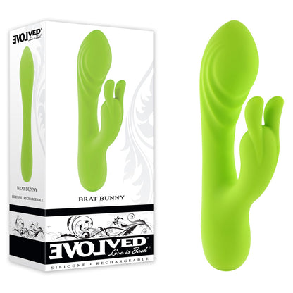 Evolved BRAT BUNNY - Green 16.2 cm USB Rechargeable Rabbit Vibrator-EN-RS-6787-2