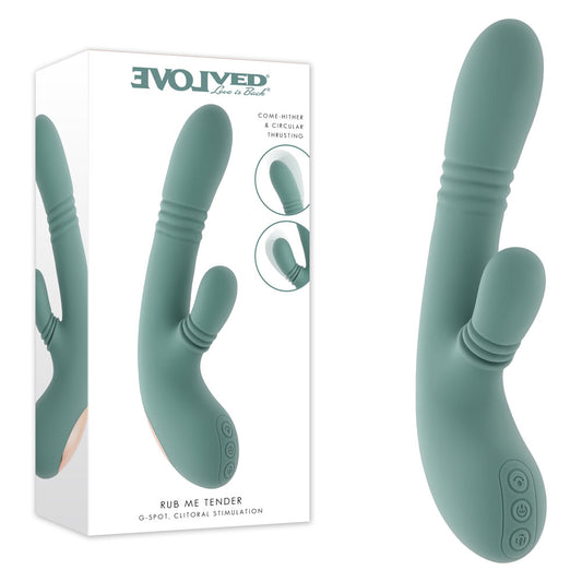 Evolved RUB ME TENDER - Green USB Rechargeable Gyrating & Thrusting Rabbit Vibrator - EN-RS-7142-2