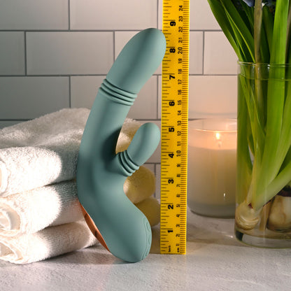 Evolved RUB ME TENDER - Green USB Rechargeable Gyrating & Thrusting Rabbit Vibrator - EN-RS-7142-2