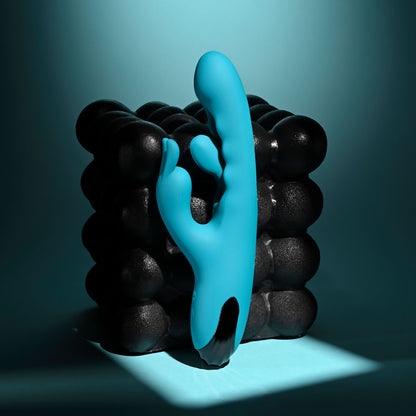 Evolved BUNNY TAPPER - Blue 20 cm USB Rechargeable Rabbit Vibrator with Flicking Shaft - EN-RS-7227-2