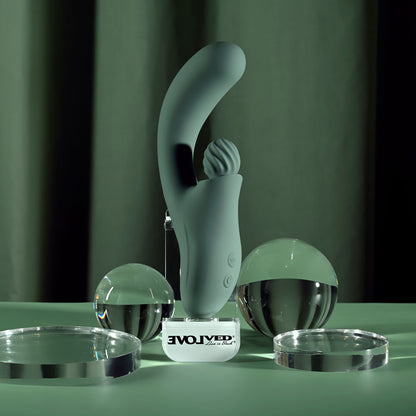 Evolved SPIRAL CHARM - Green 18 cm USB Rechargeable Rabbit Vibrator - EN-RS-7425-2