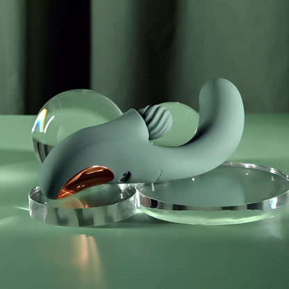 Evolved SPIRAL CHARM - Green 18 cm USB Rechargeable Rabbit Vibrator - EN-RS-7425-2