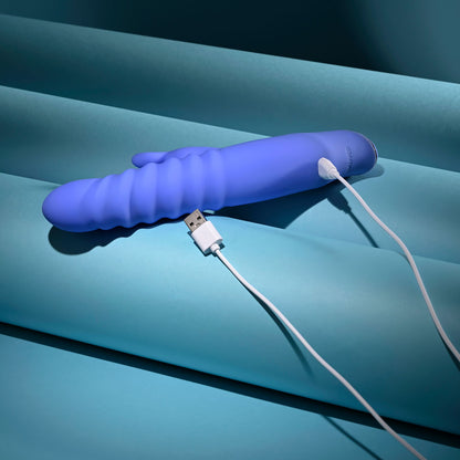 Evolved KNOCK KNOCK - Purple 22.9 cm USB Rechargeable Rabbit Vibrator with Flicking Head - EN-RS-7562-2