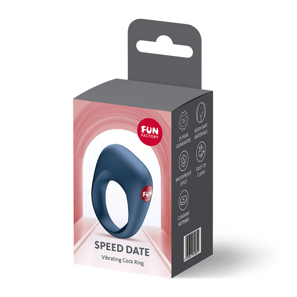 Fun Factory SPEED DATE - Blue Vibrating Cock Ring - FF001225NB01