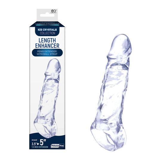 Ice Crystals 1.5 Inch Length Enhancer - Clear 1.5 Inch Penis Extension Sleeve-FSQ001A000-050