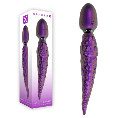 Gender X INTO THE DEEP - Purple 21.7 cm USB Rechargeable Tentacle Fantasy Massage Wand - GX-RS-7395-2