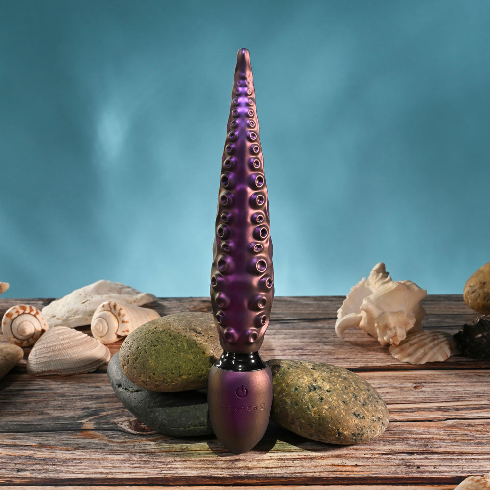 Gender X INTO THE DEEP - Purple 21.7 cm USB Rechargeable Tentacle Fantasy Massage Wand - GX-RS-7395-2