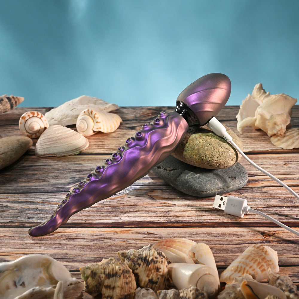 Gender X INTO THE DEEP - Purple 21.7 cm USB Rechargeable Tentacle Fantasy Massage Wand - GX-RS-7395-2