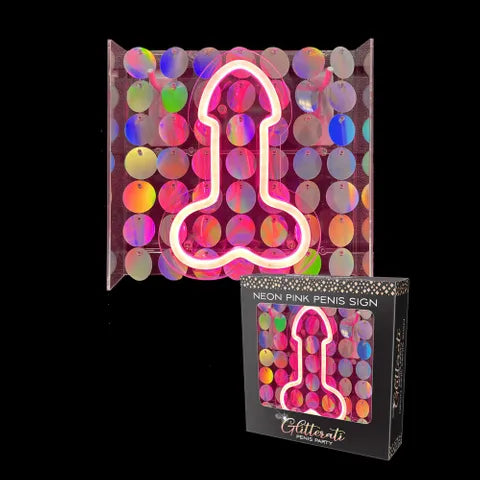 Glitterati Neon Pink Penis Sign - Novelty Neon Light