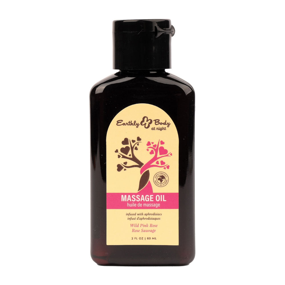 EB Hemp Seed Massage Oil WILD PINK ROSE - 60 ml - Wild Pink Rose Scented Massage Oil - 60 ml Bottle-HSBNMAS232