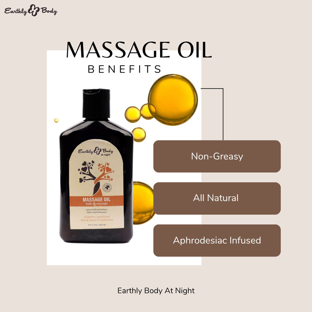EB Hemp Seed Massage Oil GRAPEFRUIT SANDALWOOD - 250 ml - Grapefruit Sandalwood Scented Massage Oil - 250 ml Bottle-HSBNMAS833