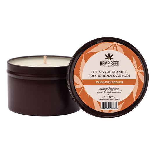 Hemp Seed 3-In-1 Massage Candle - Fresh Squeezed (Bitter Orange