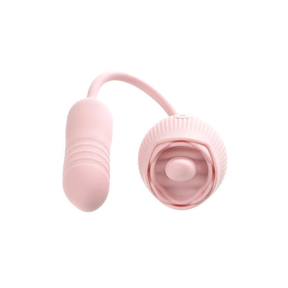 Adam & Eve THRUST & TICKLE Rose Vibrator - Pink USB Rechargeable Flickering Rose Stimulator with Thrusting Bullet-I489 6200