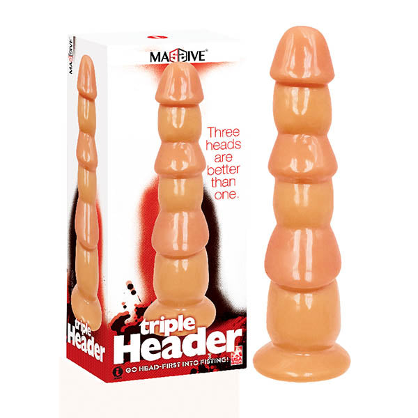 Massive Triple Header - Flesh 3 Dick Head Dildo-IC5065-2