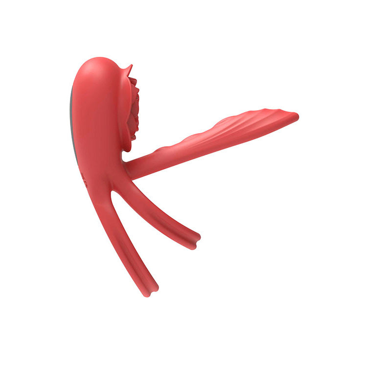Adam & Eve VIBRATING ROSE GIRTH ENHANCER - Red USB Rechargeable Vibrating Cock & Ball Rings - J660 6000